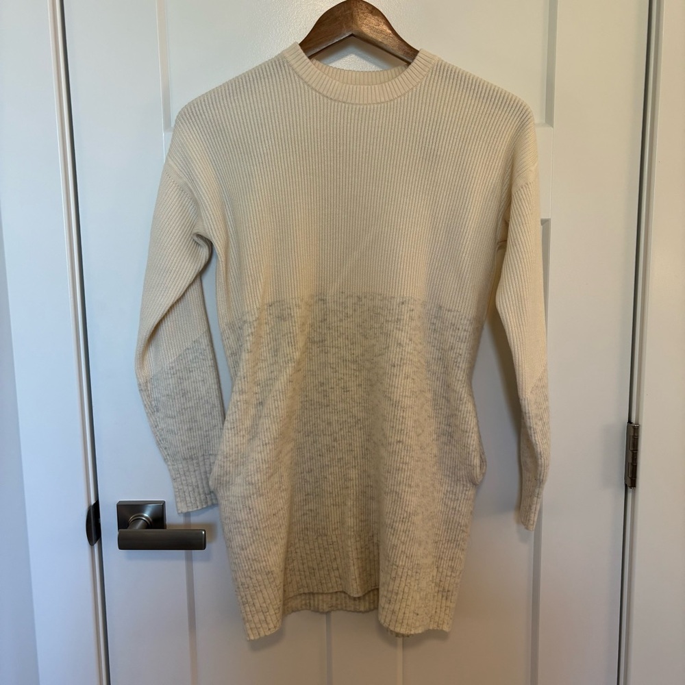 Lululemon Cream Ribbed Knit Sweater Dress